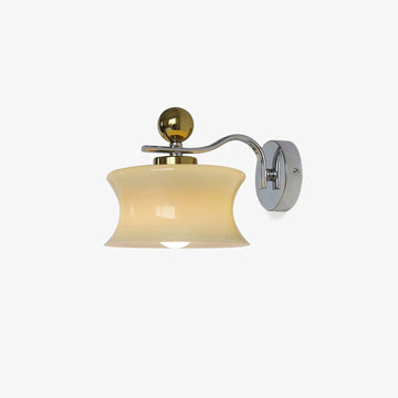 Adorn metal glass wall sconce modern LED bedroom dining room hallway — beige white