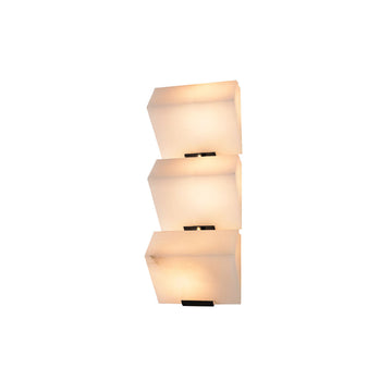 Alabaster Staircase Wall Lamp Natural Stone LED Warm White Vertical Stairwell Living Room — 3 Sizes