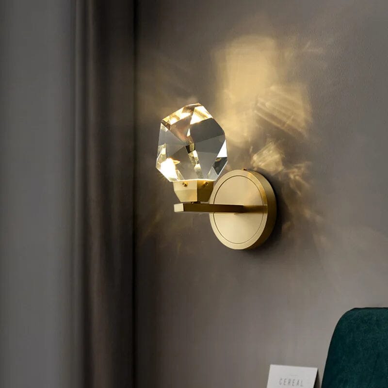 Crystal Rocks K9 pendant wall light minimalist bedroom living room office — warm cool changeable