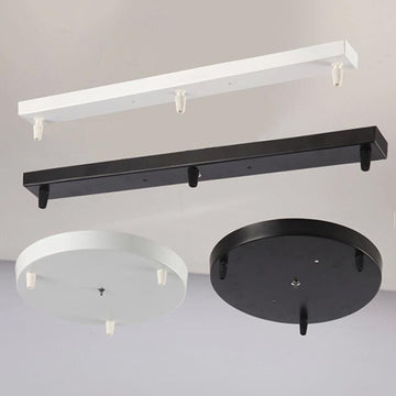 Ceiling canopy base for pendant lights DIY multi-hole black white gold — 3 to 5 holes round straight