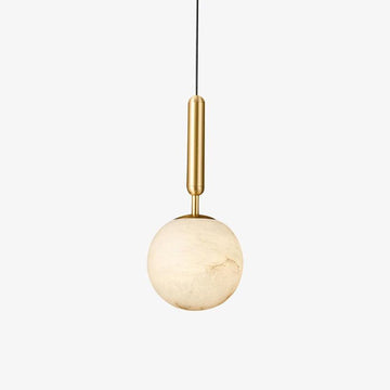 Brass Alabaster Globe Pendant Light G9 LED Modern Kitchen Island Dining Bedroom — Brass White