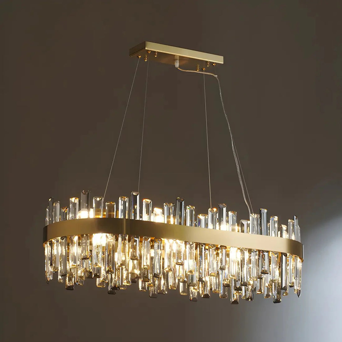 GOLDEN ICE luxury K9 crystal chandelier dining room living room — 23 to 35 inch gold