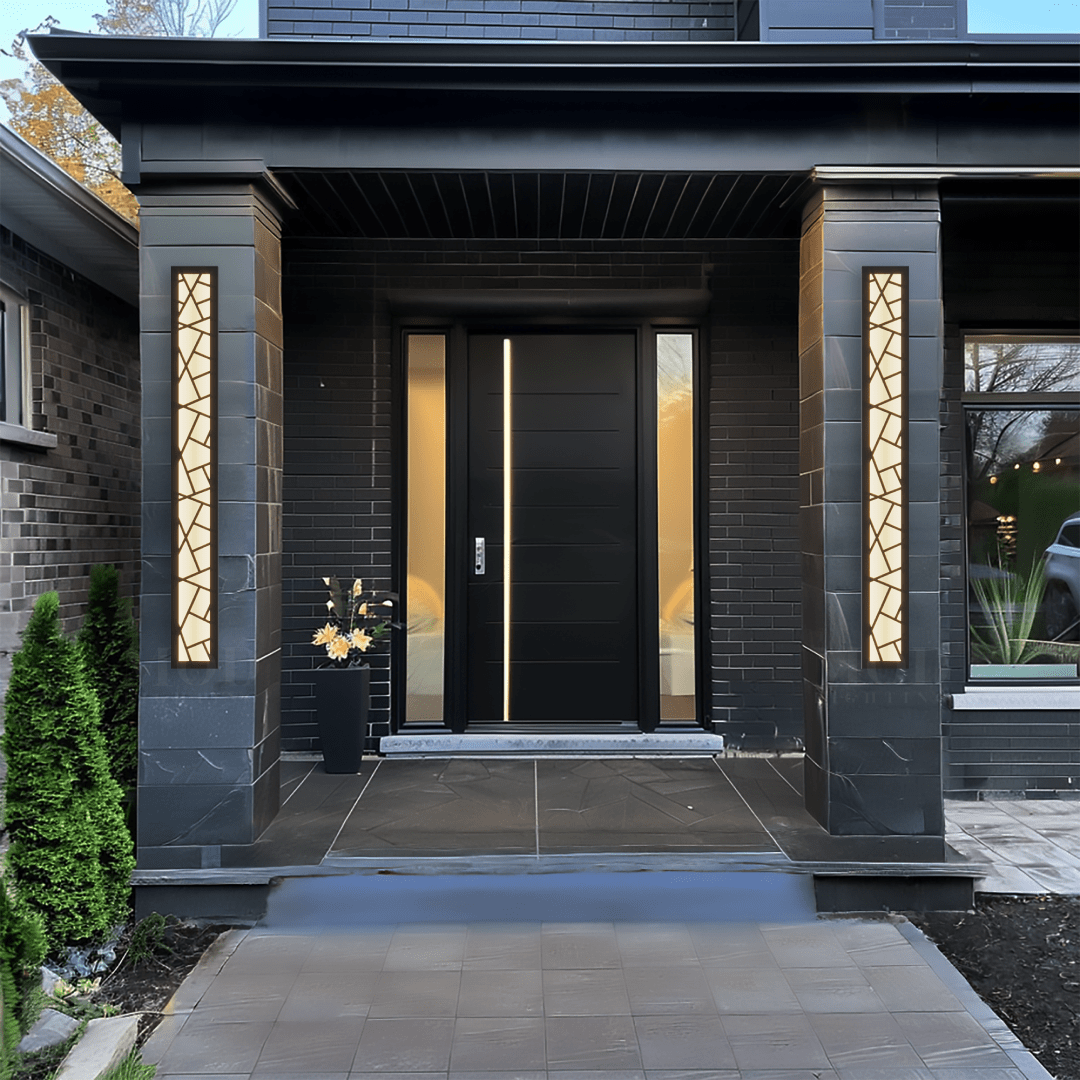 Harper modern outdoor LED post light black IP65 hardwired pathway garden — 12 to 59 inch