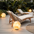 Moon-shaped outdoor pillar light LED solar and hardwired driveway garden — 8 to 16 inch sets