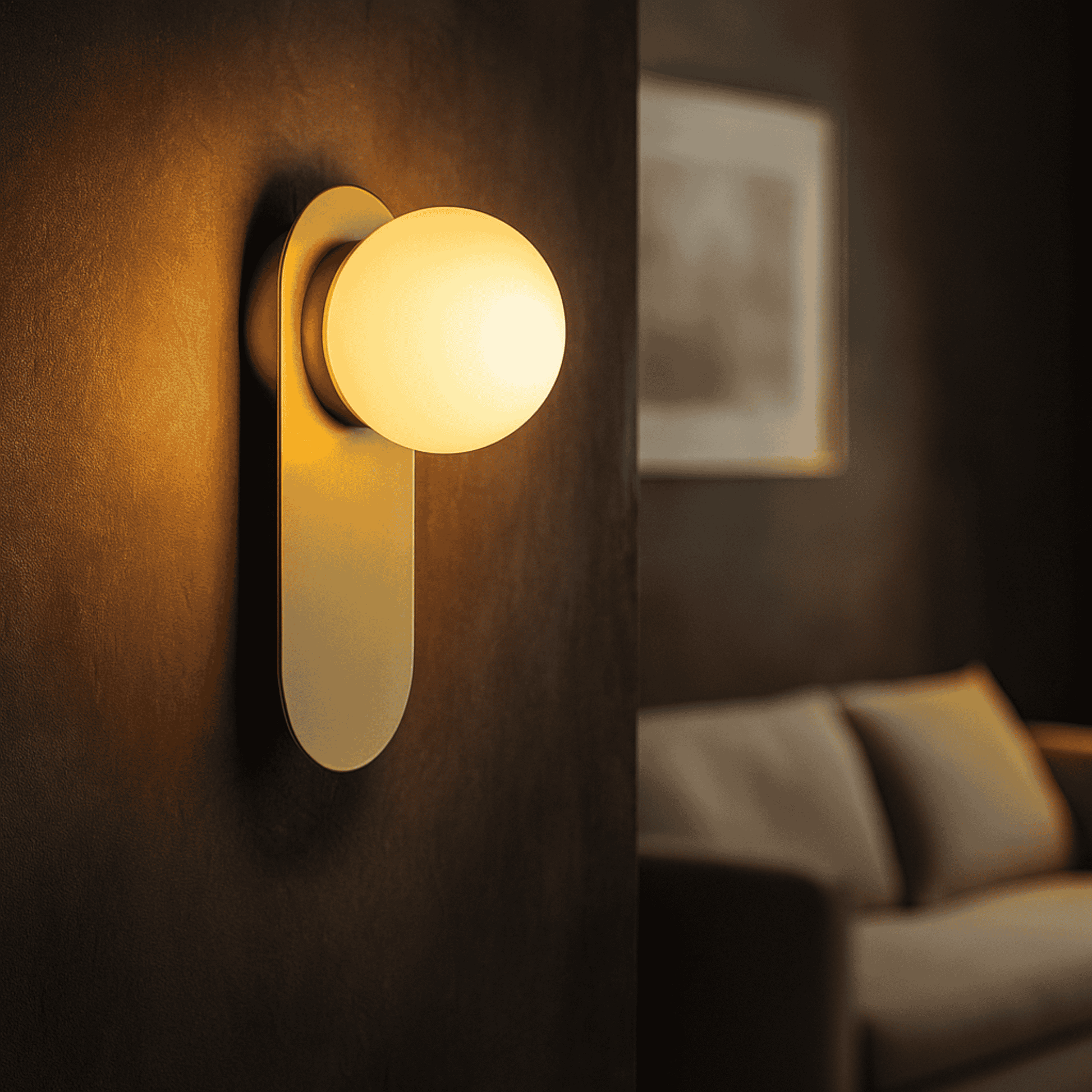 Obsidian Halo LED wall sconce G9 contemporary black gold bedroom living room — warm neutral cool