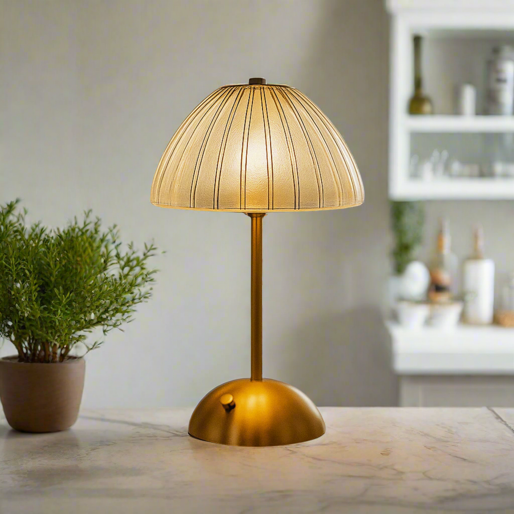 Crystal rechargeable LED table lamp touch control cordless luxury bedside — 4 styles