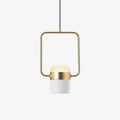 Adjustable glass pendant light art deco frosted steel dining room bedroom — gold rose gold 4 to 7 inch