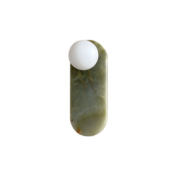 Onyx marble LED wall lamp natural stone sconce bedroom living room — multiple stone selections