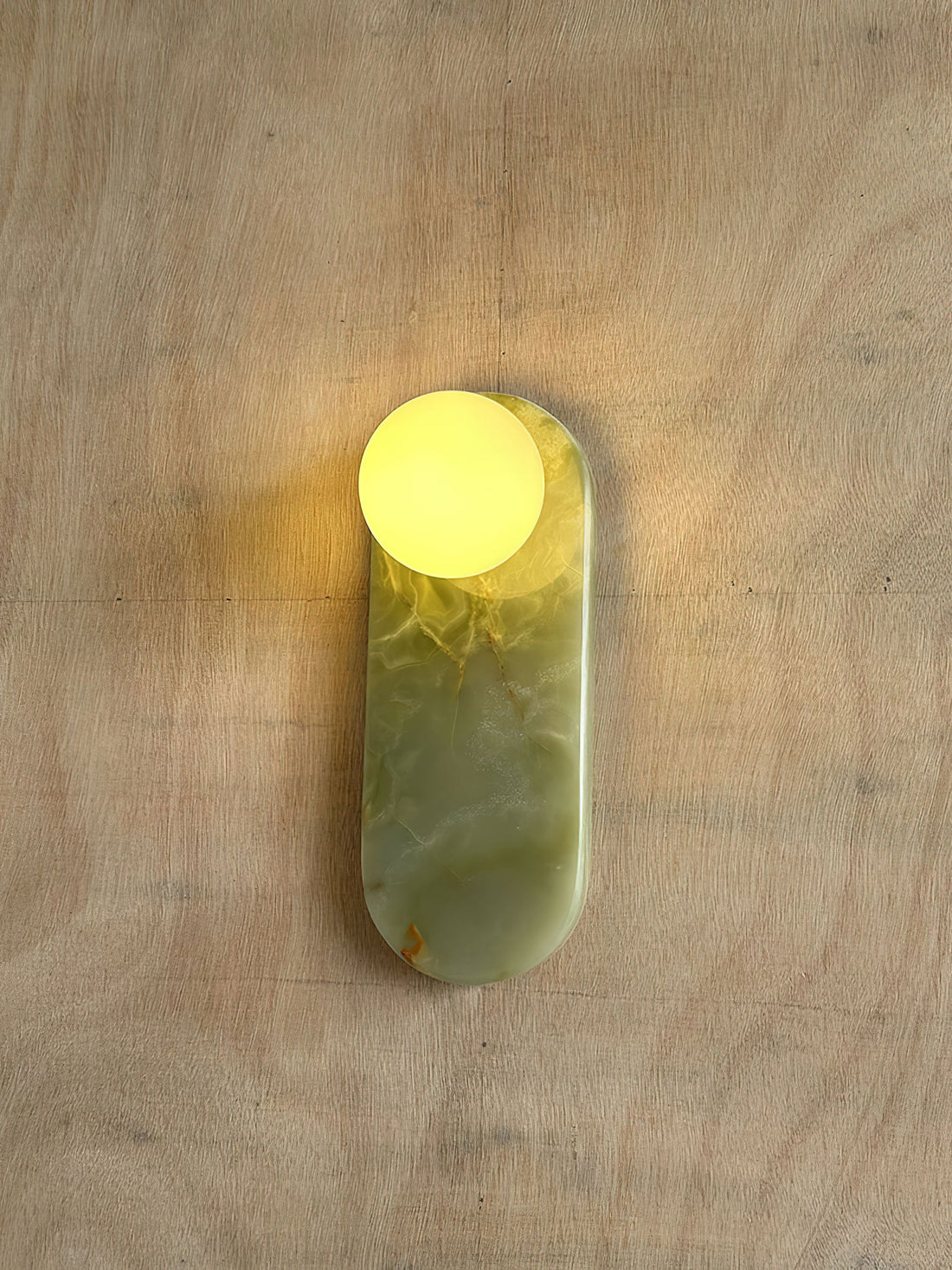 Onyx marble LED wall lamp natural stone sconce bedroom living room — multiple stone selections