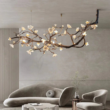 Minas rustic tree branch chandelier dimmable grand dining room living room staircase — 47 to 70 inch