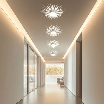 Modern round LED flush mount ceiling light dimmable bedroom living room — warm cool color