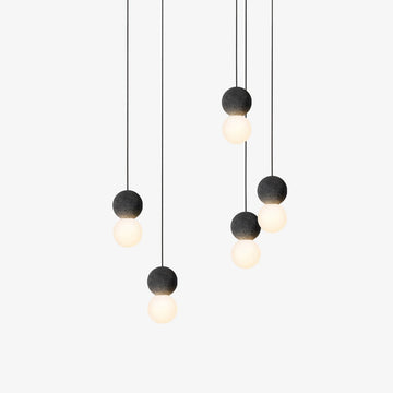 Cement Orb Pendant Light Natural Texture Hardwired Dining Room Kitchen — Cement Sandstone 4 Variants