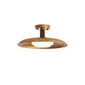 Pot-lid flat panel ceiling light dimmable gold nickel bedroom dining room — 19 inch
