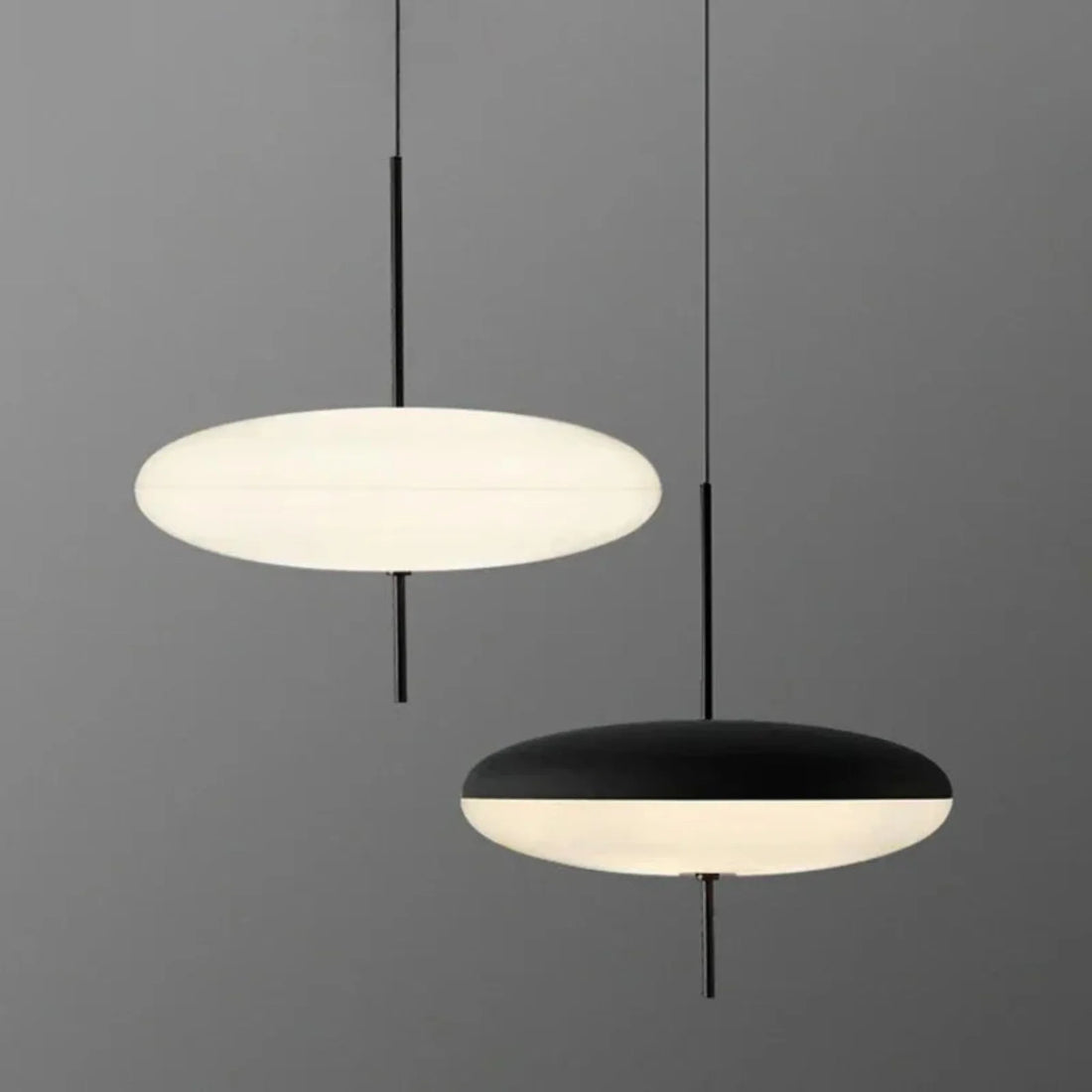 Nordic flying saucer LED pendant light white modern ceiling bedroom dining room — 11 to 19 inch