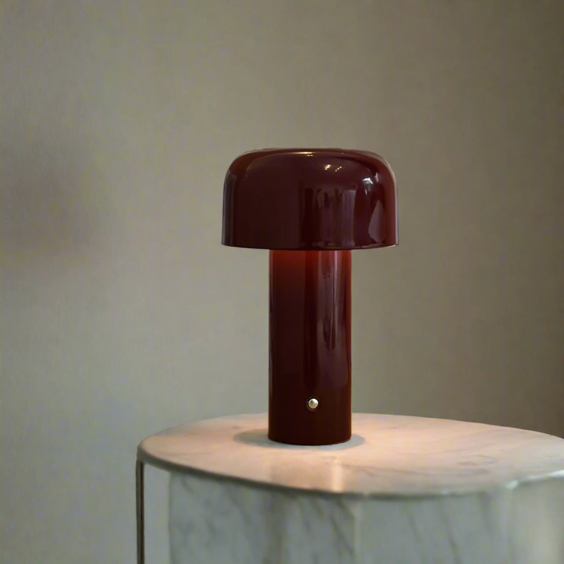 GlowCap mini rechargeable touch LED table lamp bedside warm white