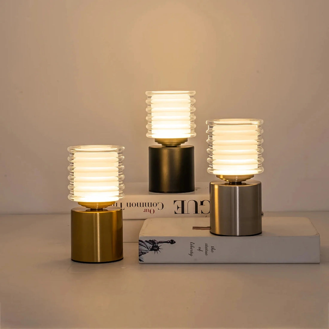 Touch lamp rechargeable LED table light cordless bedside warm ambient
