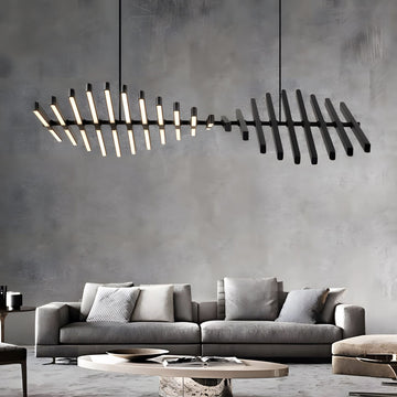 Sonata LED chandelier dimmable linear pendant dining room living room — 10 to 30 heads