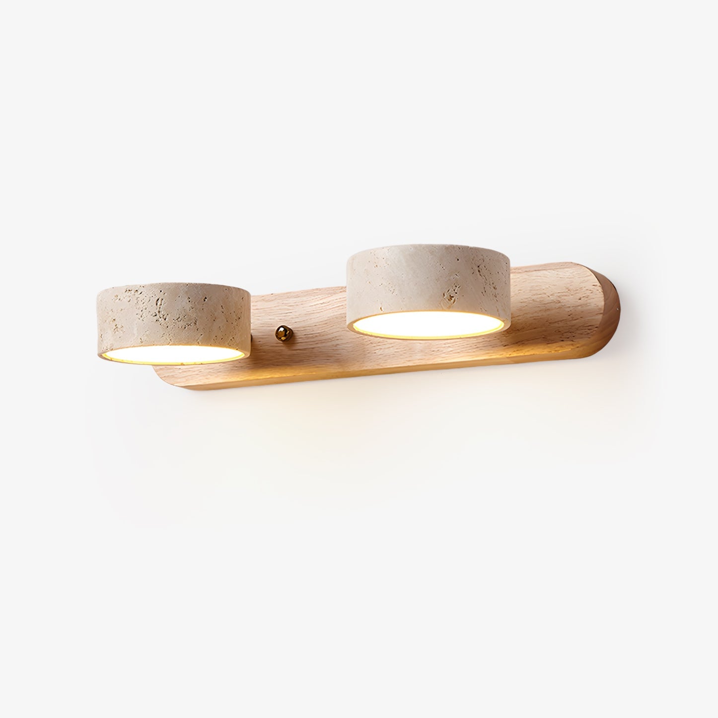 Travertine duo LED wall light natural stone dimmable bedroom living room — 2 to 3 lights