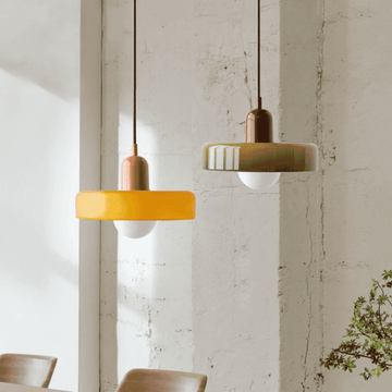 Nordic Bauhaus retro glass pendant light adjustable bedroom living room bar — multi colors