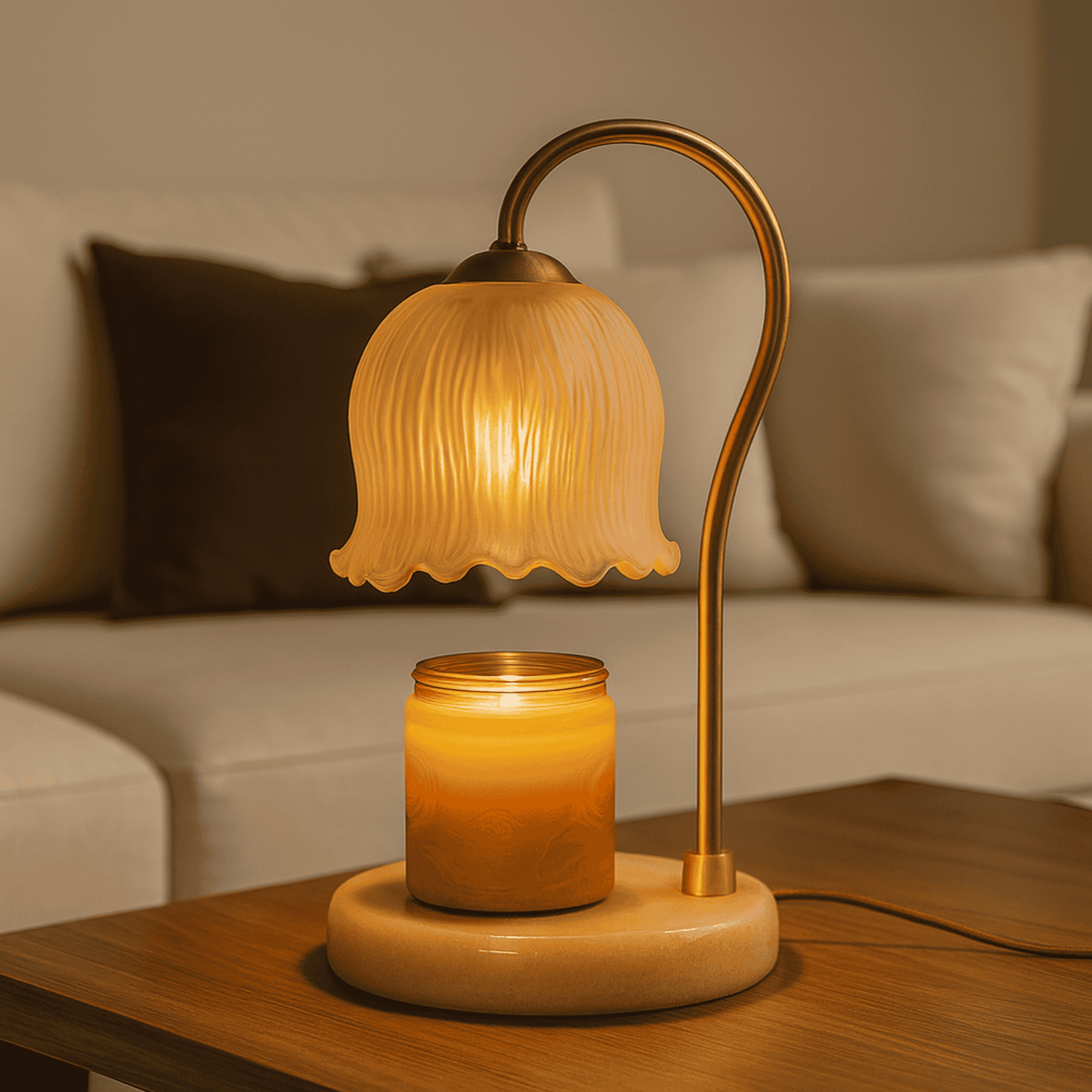 Glass candle warmer lamp dimmable timer aromatherapy wax melter bedside bedroom