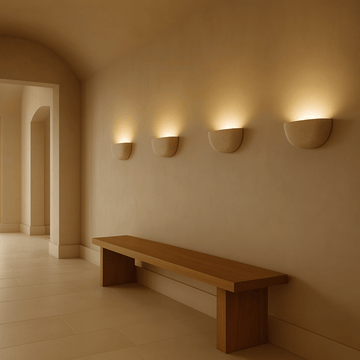 Wabi-Sabi travertine stone wall lamp minimalist modern sconce bedroom living room