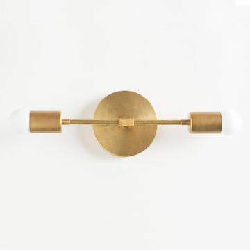 Single-Light Brass Vanity Sconce Bathroom Mirror Wall Light Symmetrical Pair — 10 Finishes