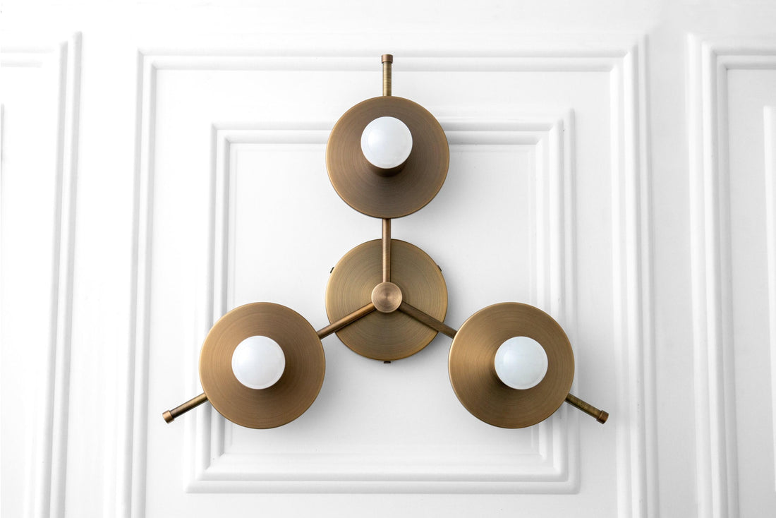Two-Tier Brass Chandelier Dual Finish Dining Room Living Room — Mix and Match Hardware Colors