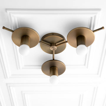 Two-Tier Brass Chandelier Dual Finish Dining Room Living Room — Mix and Match Hardware Colors