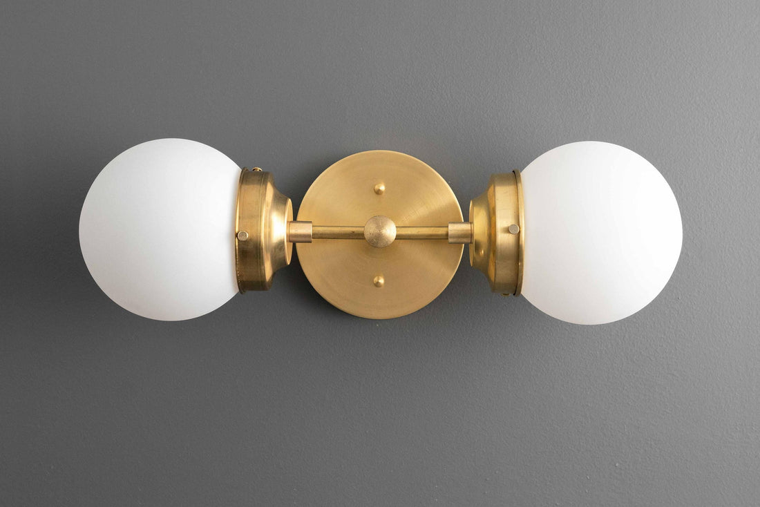 Modern Brass Vanity Light Bar 3-Light Bathroom Mirror Wall Sconce — Raw Brass Black Nickel Finishes