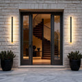 Outdoor strip wall light black linear LED integrated hardwired modern — 24 to 48 inch sets