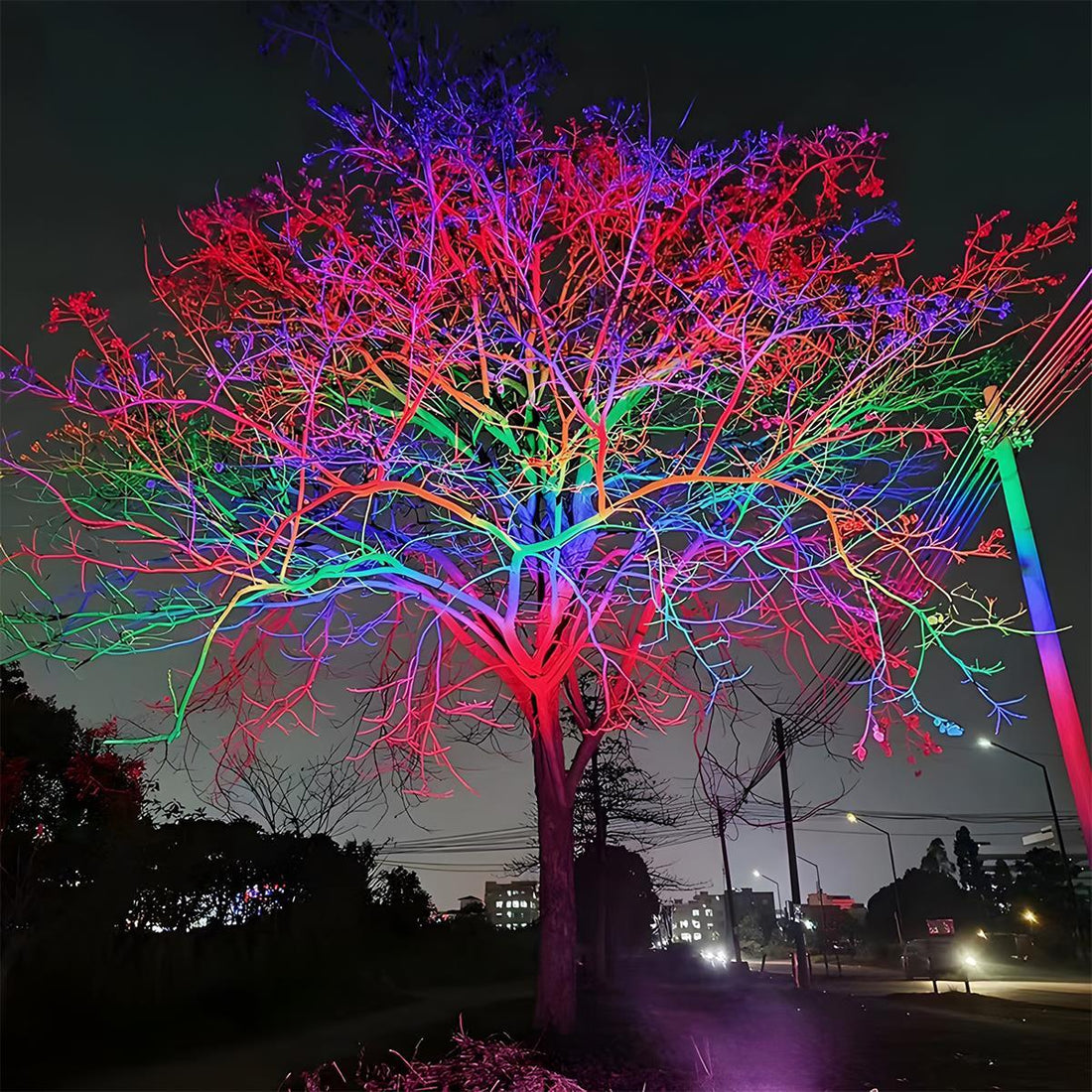 Outdoor RGB LED spot light 30W waterproof hardwired landscape tree lighting — singles to 8-pack