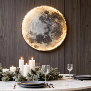 Full moon LED wall lamp dimmable 3-step artistic bedroom living room — 9 to 15 inch sets