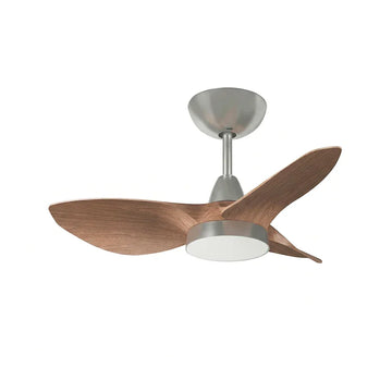 Retro Aero-Glide Premium Metal Wood Ceiling Fan Light 30 Inch Living Room Bedroom — Walnut Nickel