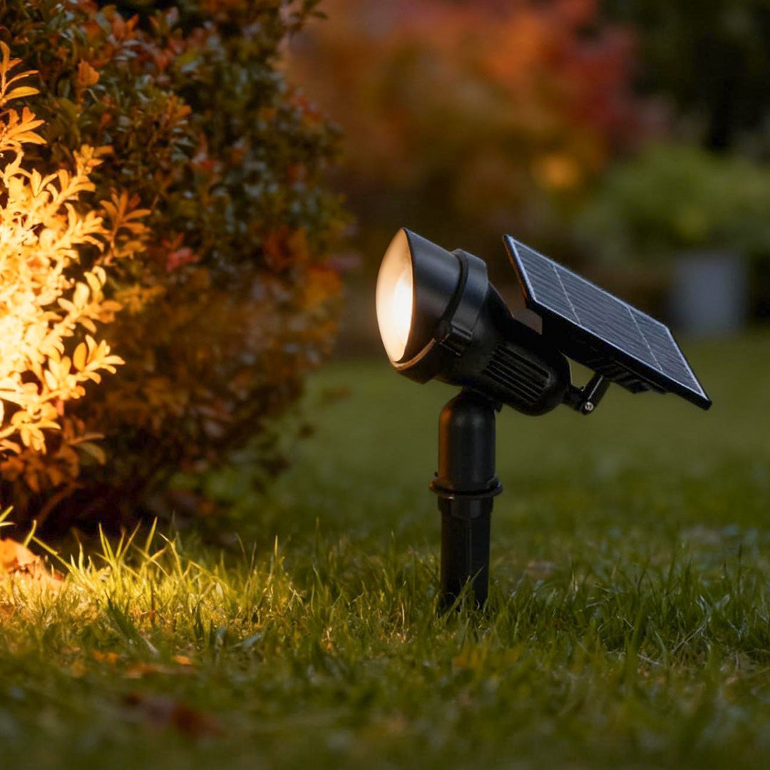 Solar outdoor tree spotlight adjustable IP65 warm white RGB garden landscape — singles to 8-pack