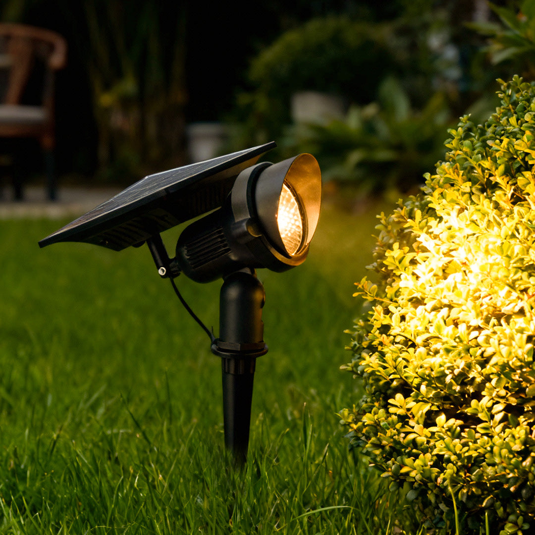 Solar outdoor tree spotlight adjustable IP65 warm white RGB garden landscape — singles to 8-pack