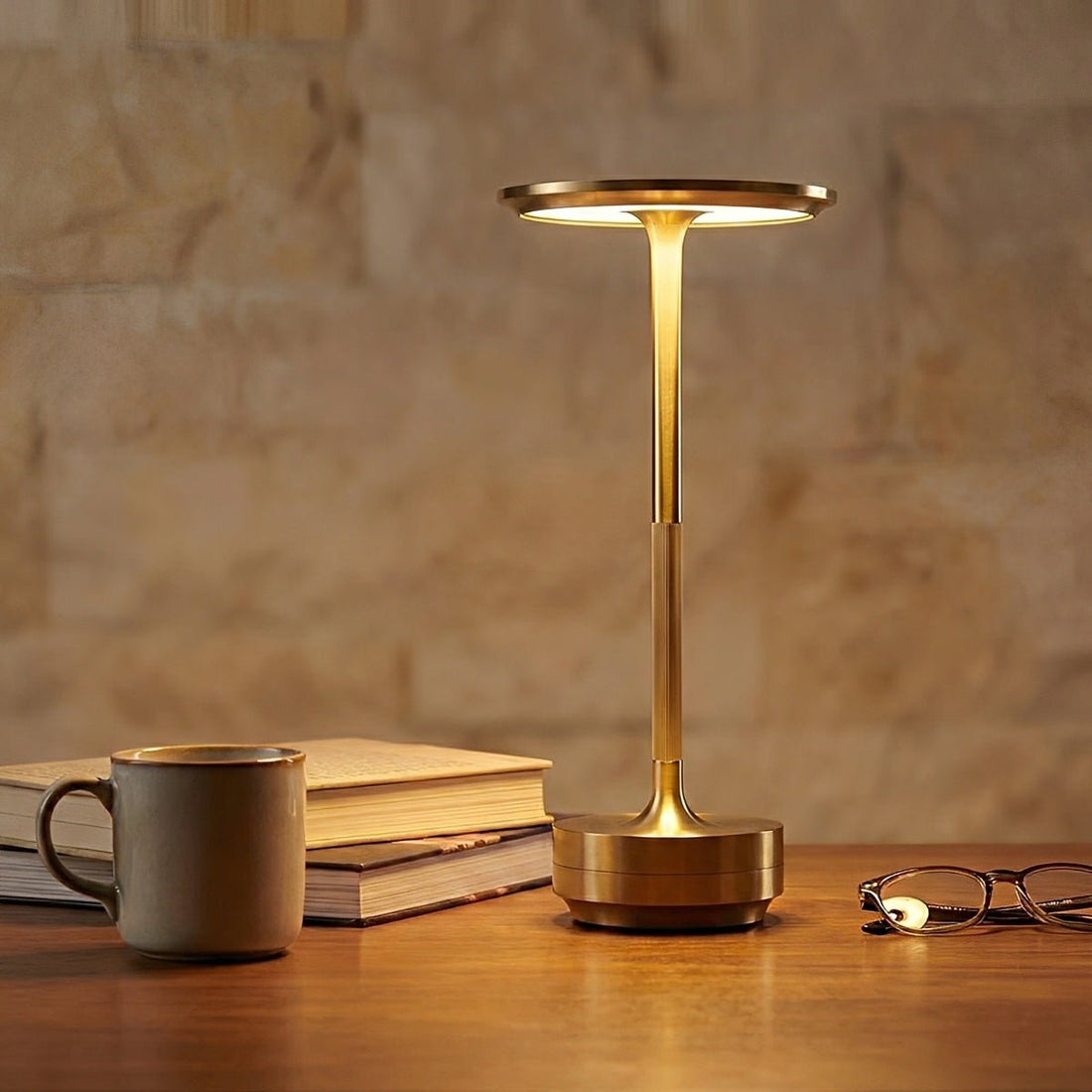 USB dimmable dish LED table lamp modern bedside dining home office — gold silver black