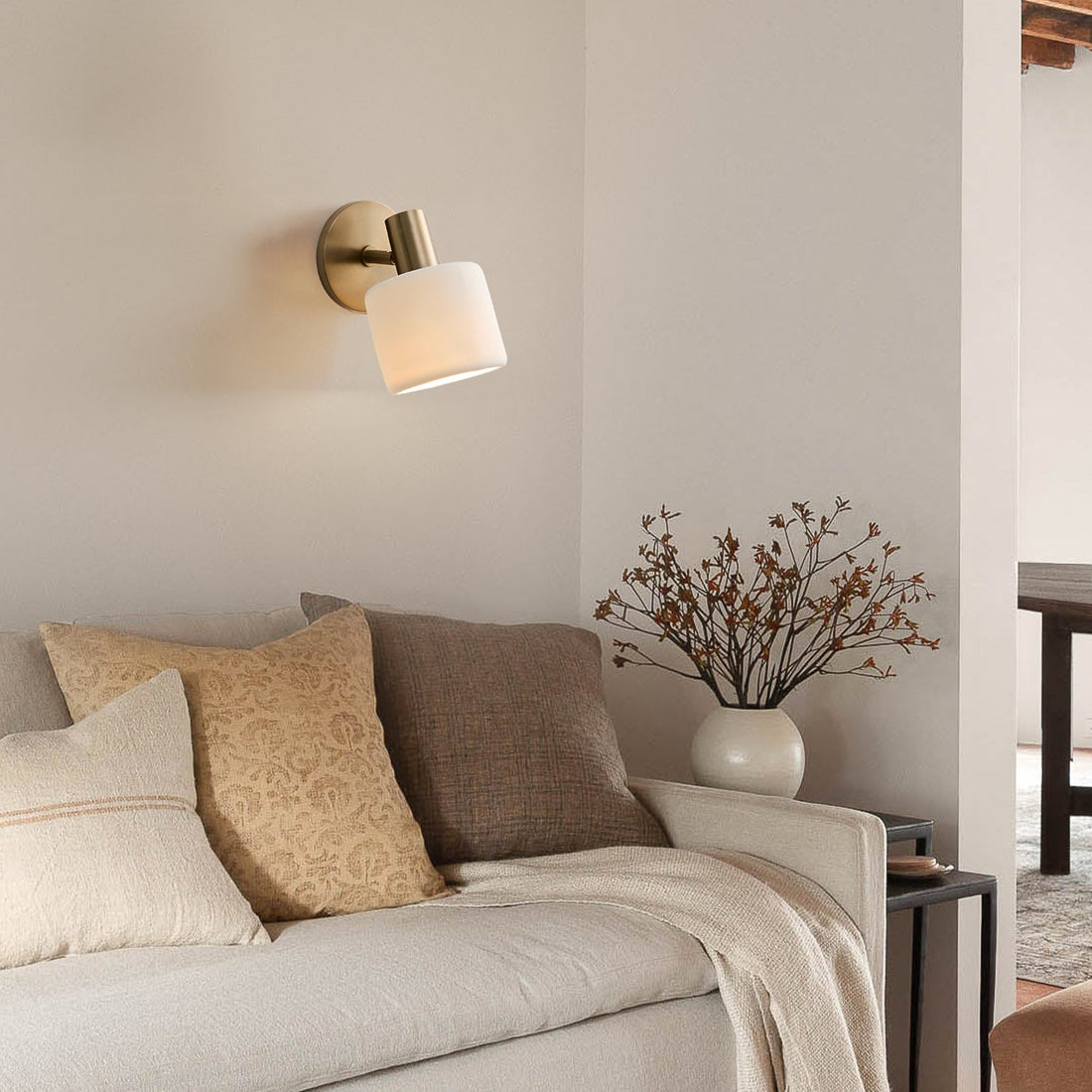 Modern porcelain LED wall sconce minimalist bathroom bedroom hallway — style A style B