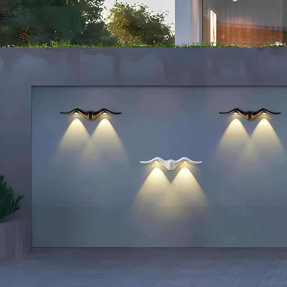 Animal shape outdoor LED wall light butterfly waterproof modern IP54 — black white gold sets