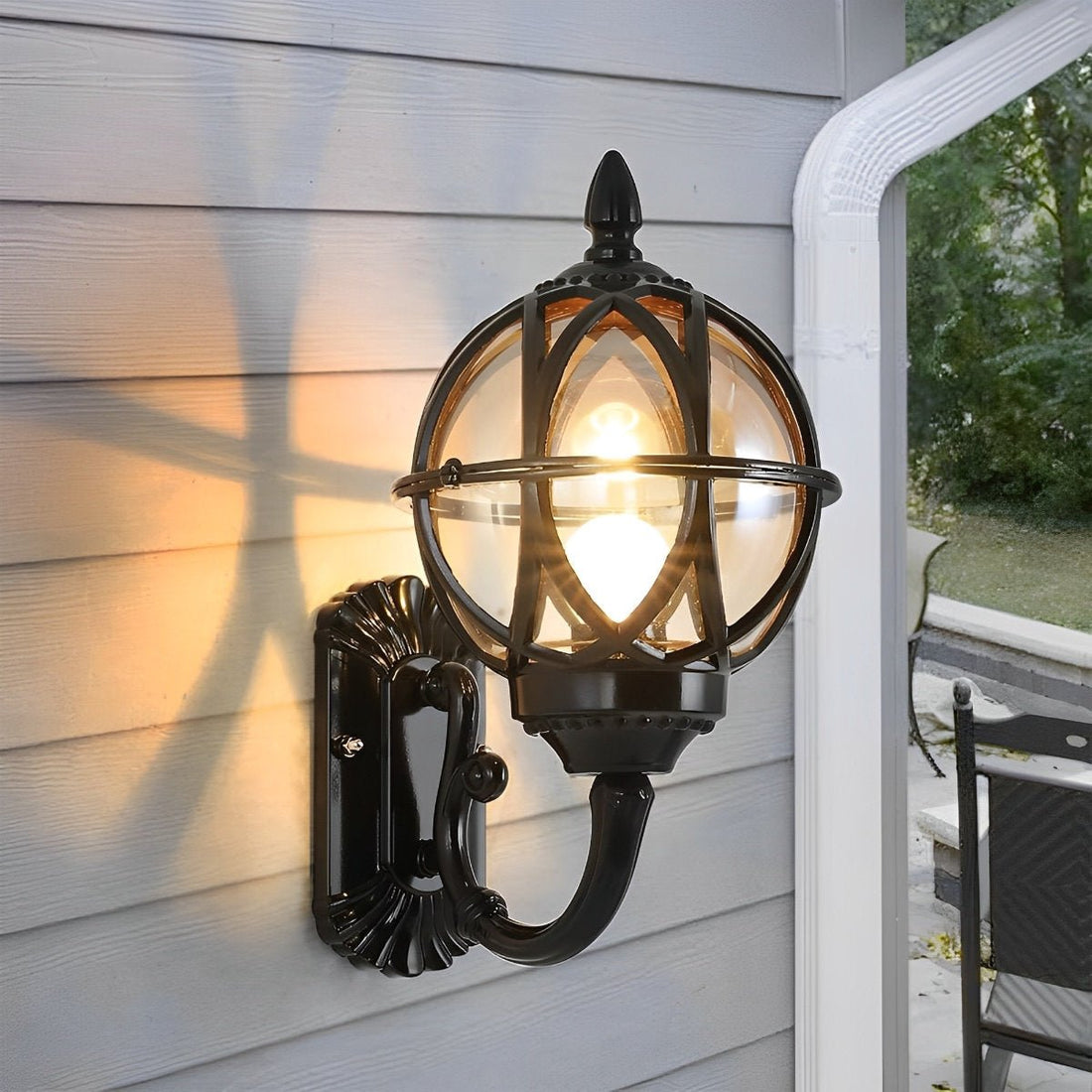 Bird's nest outdoor wall light lantern vintage black bronze waterproof — 8 to 12 inch sets