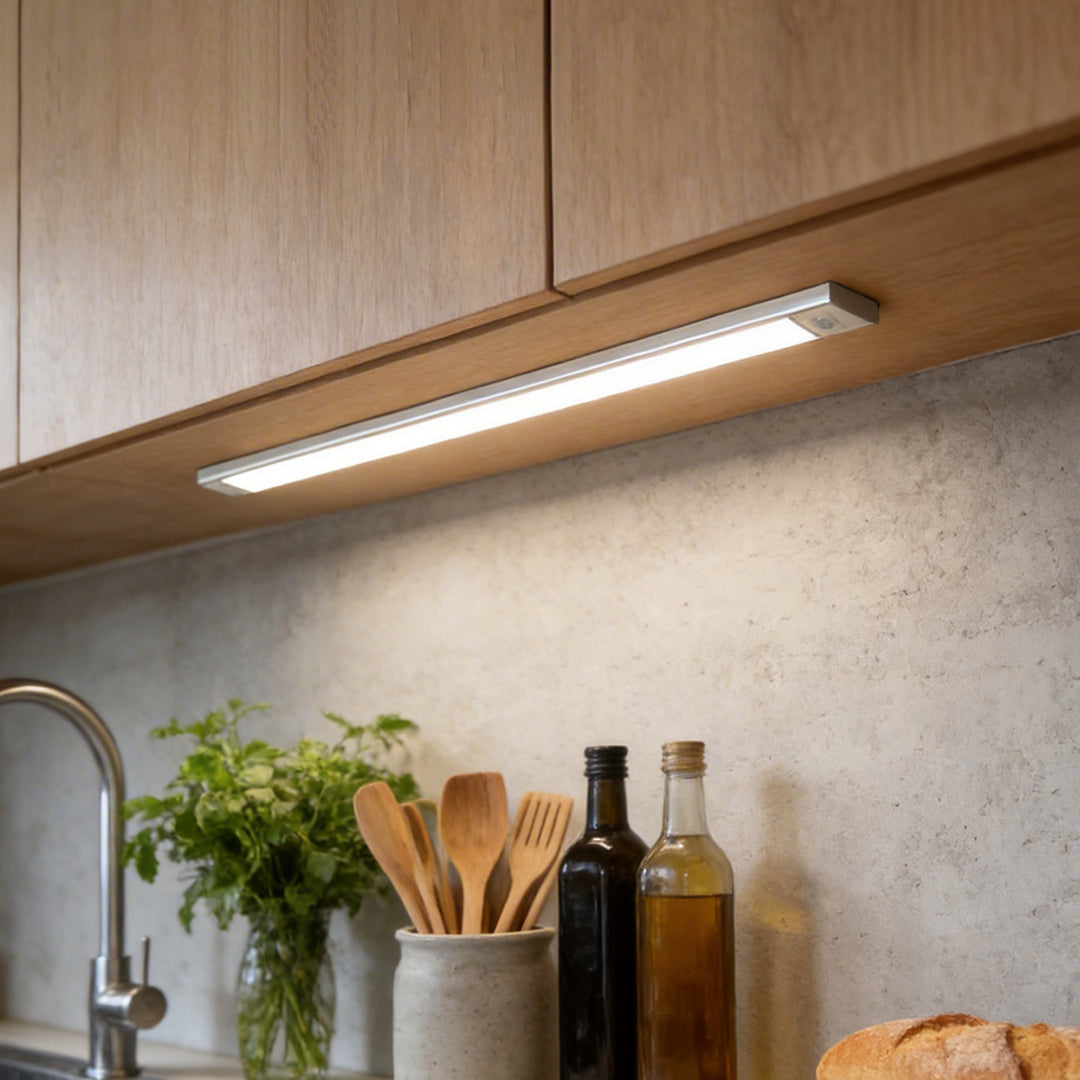 Wireless under cabinet LED lighting motion sensor USB rechargeable kitchen closet — 8 to 24 inch